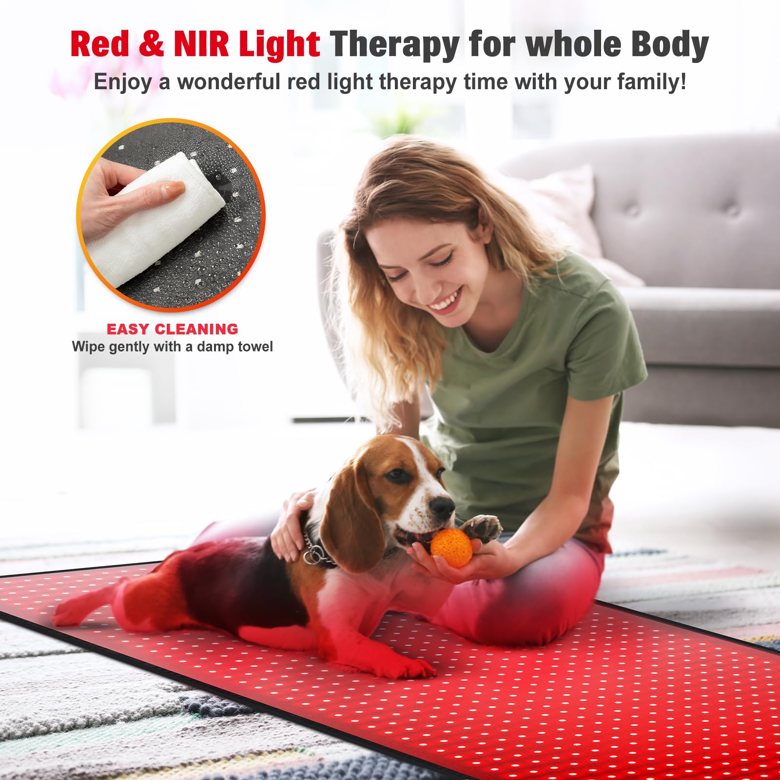 Red Light Therapy Mat for Body, 71"x 31" Red Light Therapy Blanket Red Near Infrared 660nm 850nm - AB Mystery