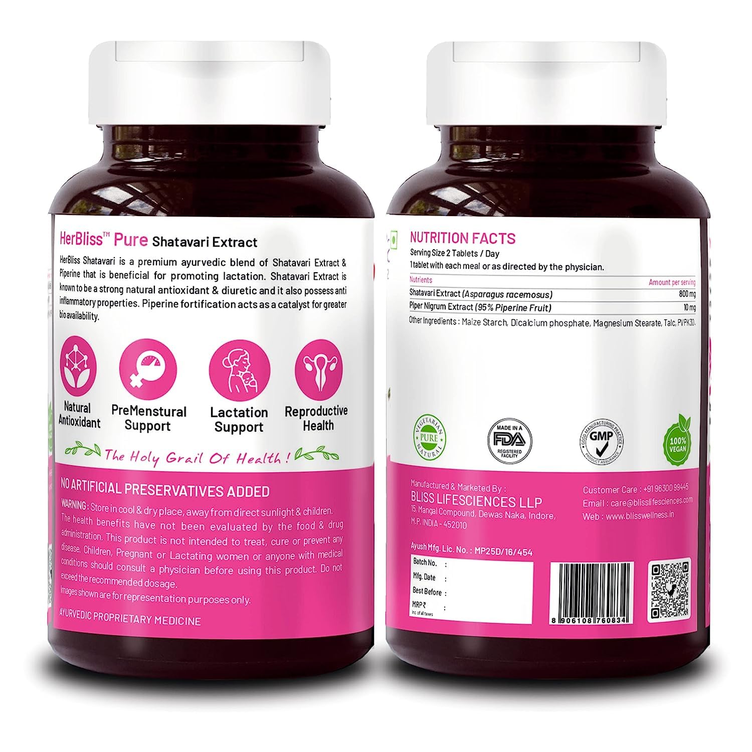 Sheltr Organic Shatavari Biopiperine | Women Health | Lactation Support Immunity Booster Menopause - AB Mystery