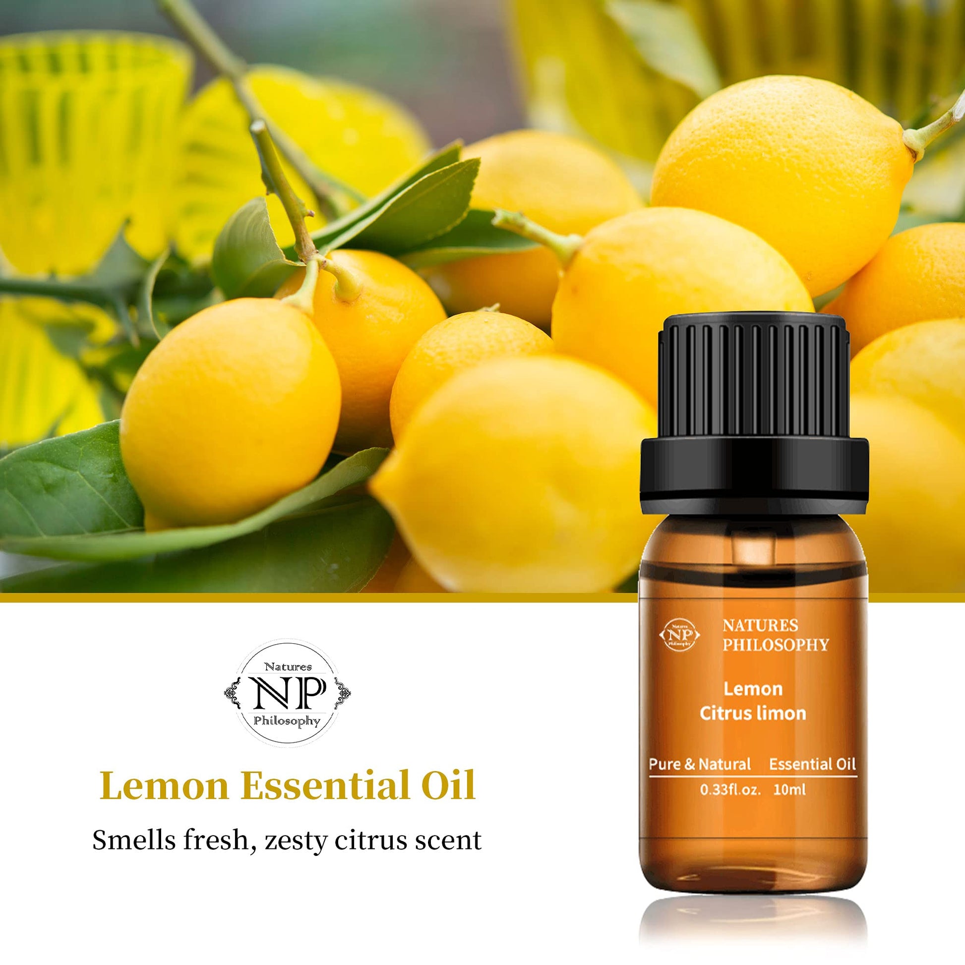 Lemon Essential Oil,100% Pure Organic Essential Oils for Aromatherapy, Diffuser, Massage, Soap Making - AB Mystery