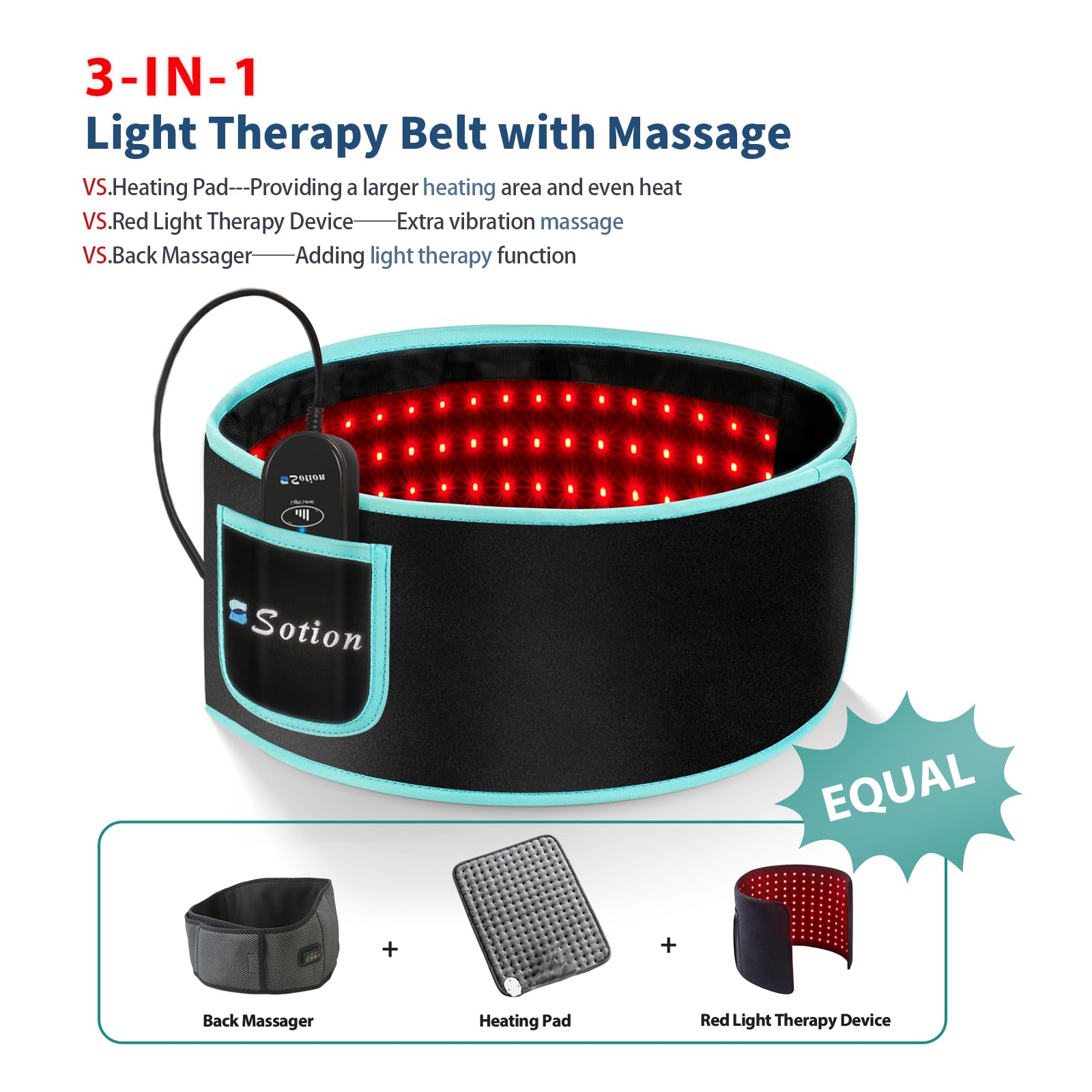 Sotion Red Light Therapy Belt with Massage-Red Light Therapy for Body&Near Infrared Light Therapy - AB Mystery