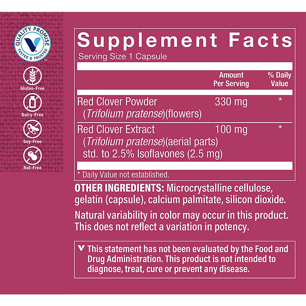 The Vitamin Shoppe Red Clover Extract (Trifolium Pratense), Standardized to 2.5% Isoflavones - AB Mystery