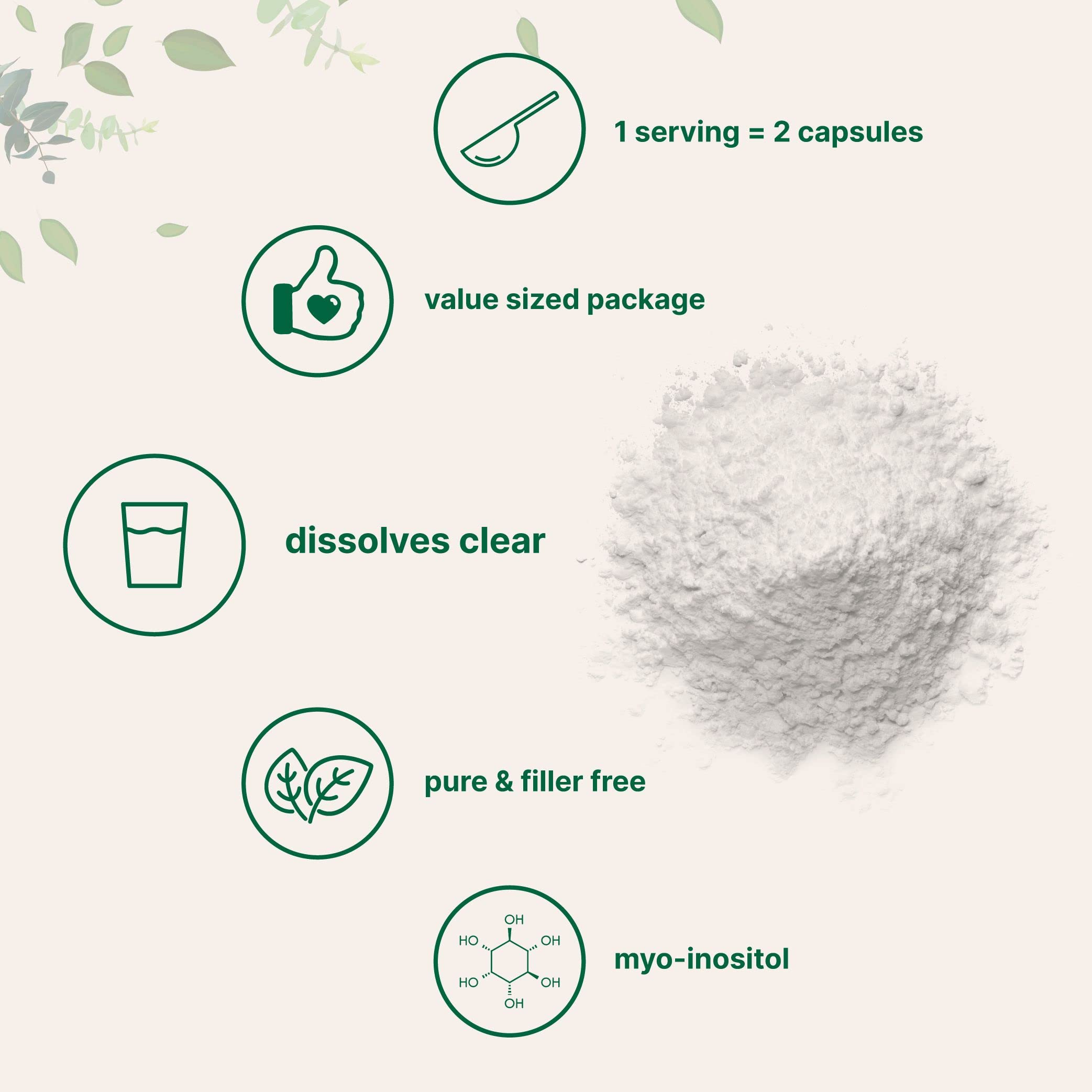 Pure Inositol Powder, Myo-Inositol B8 Powder, 1KG (2.2 Pounds), Strongly Supports Liver - AB Mystery