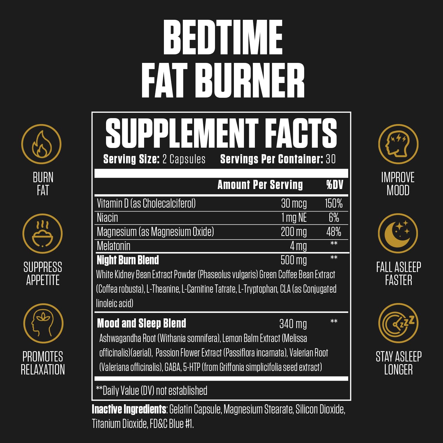 1080PM Thermogenic Night Time Fat Burner | #1 Sleep Aid Fat Loss Supplement to Reduce - AB Mystery