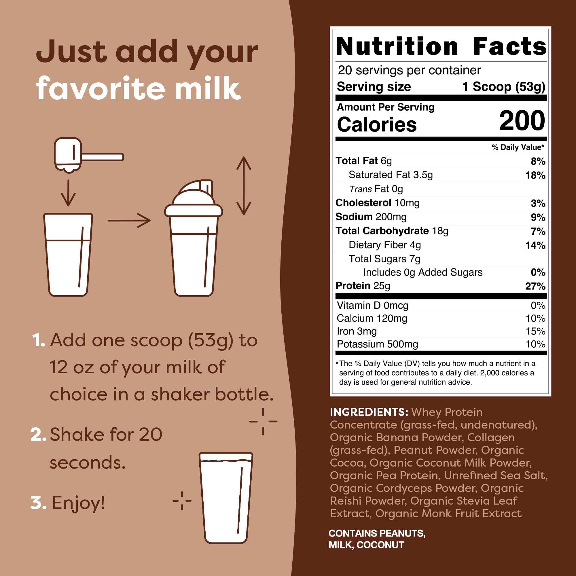 FlavCity Protein Powder Smoothie, Chocolate Peanut Butter - 100% Grass-Fed Whey Pro - AB Mystery