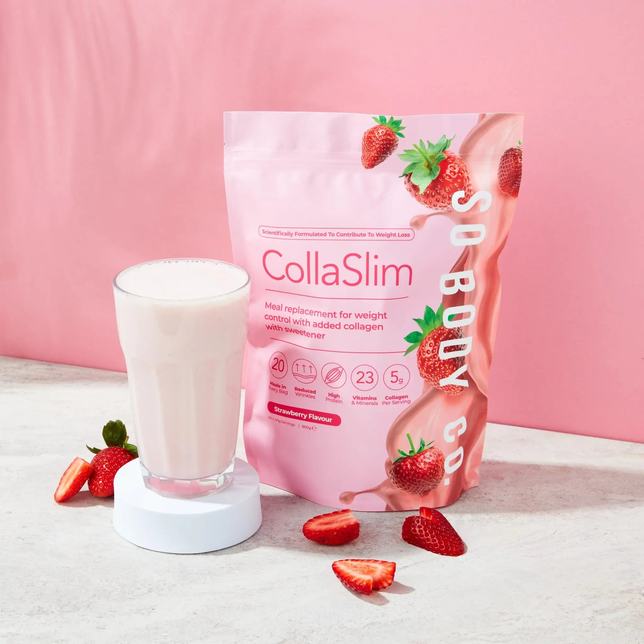 CollaSlim, Meal Replacement Shake with Added Collagen, Vitamins and Minerals, 800g - AB Mystery