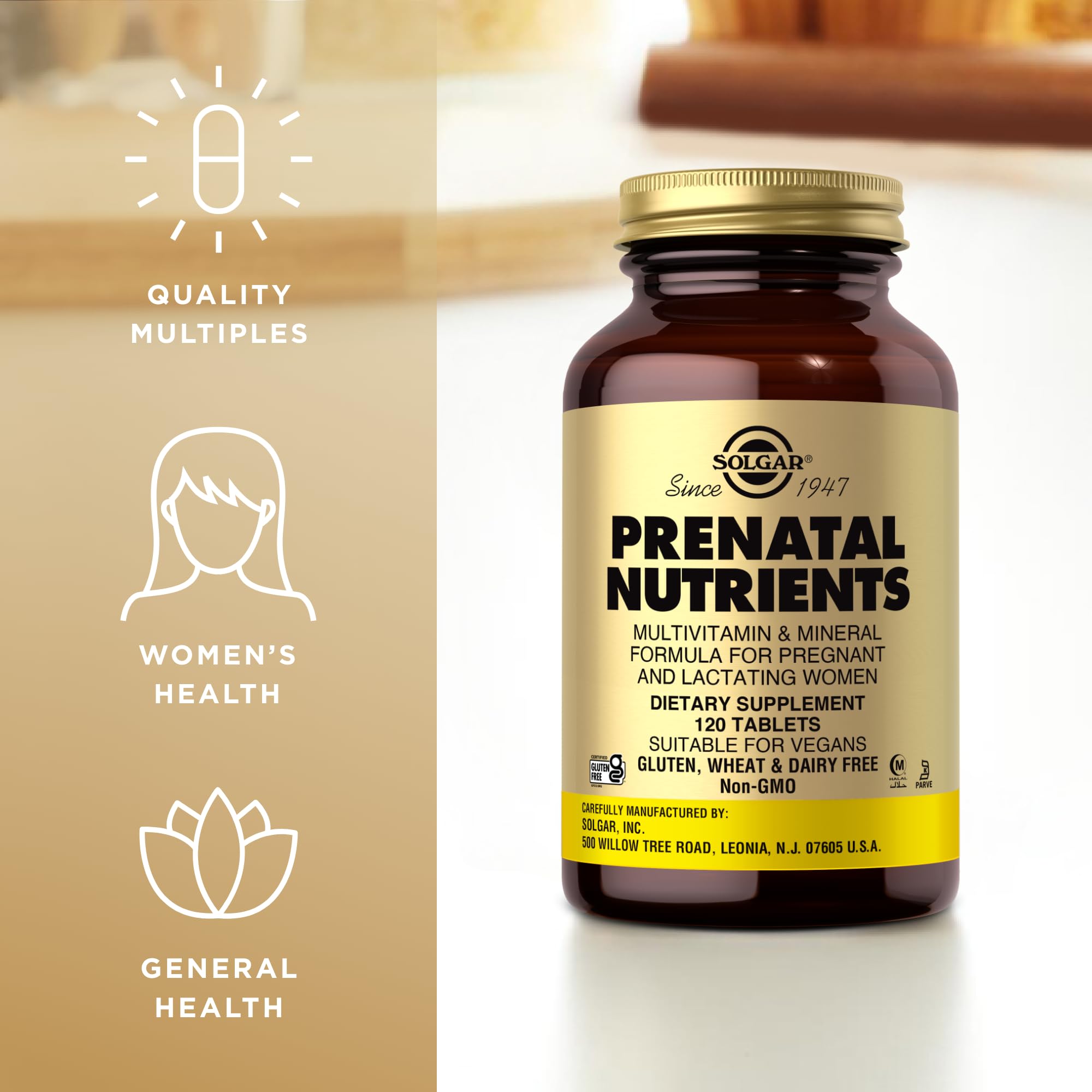 Solgar Prenatal Nutrients, 120 Tablets - Multivitamin & Mineral Formula for Pregnant & Lactating Women SOLGAR