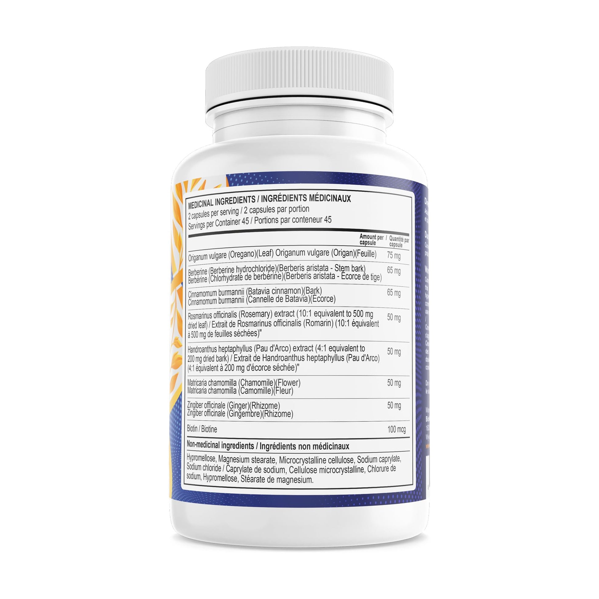 BioMatrix Candid-X Gut Cleanse with Berberine, Oregano, Sodium Caprylate, Chamomile, Ginger - AB Mystery