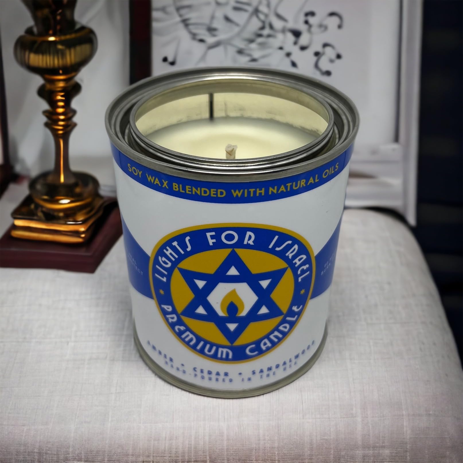 Long-Burning, One-Pint Premium Candles for Men | Vintage Inspired Oil Can Design | Soy Wax - AB Mystery