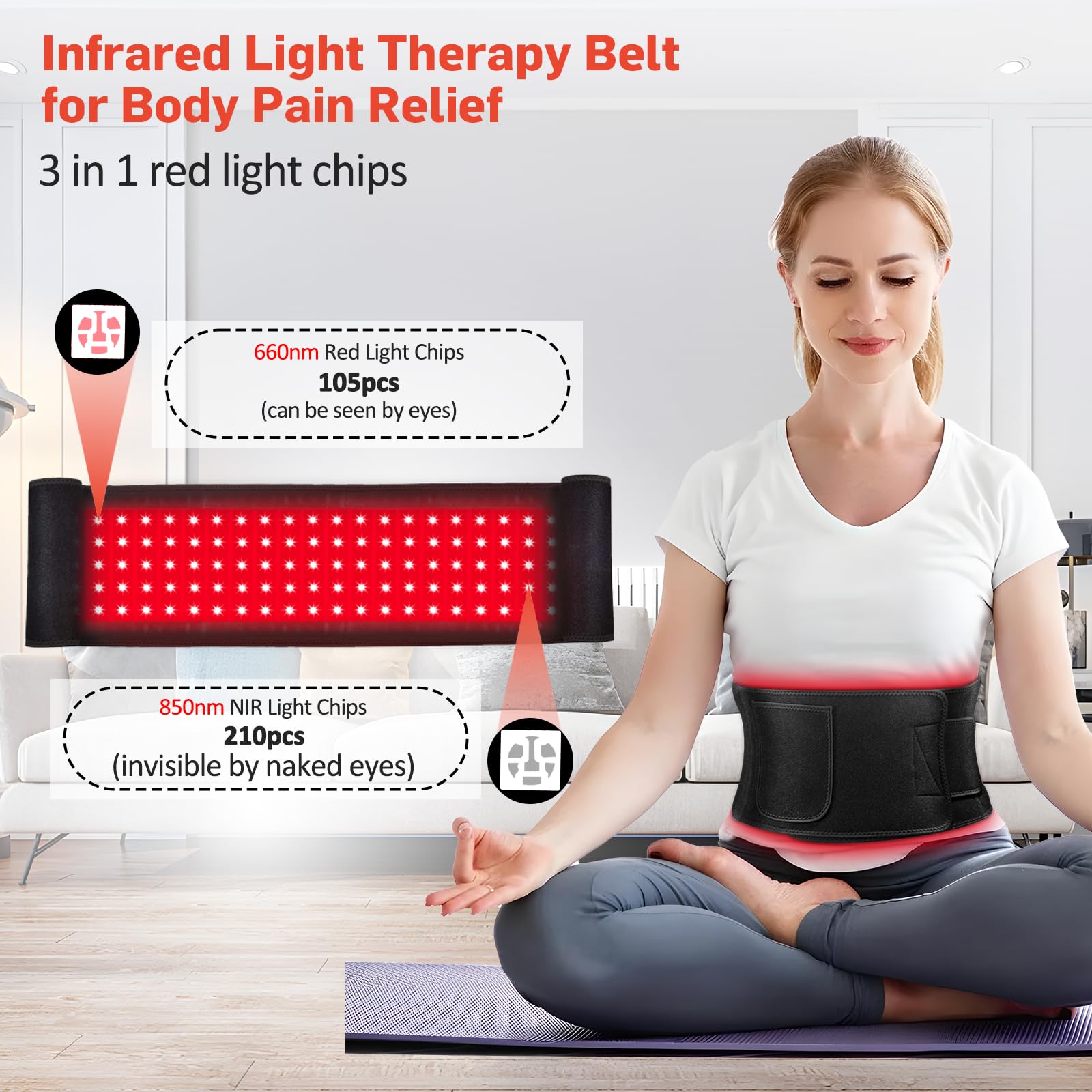 Red Light Therapy for Body, Infrared Light Therapy for Shoulder Waist Muscle Pain Relief - AB Mystery