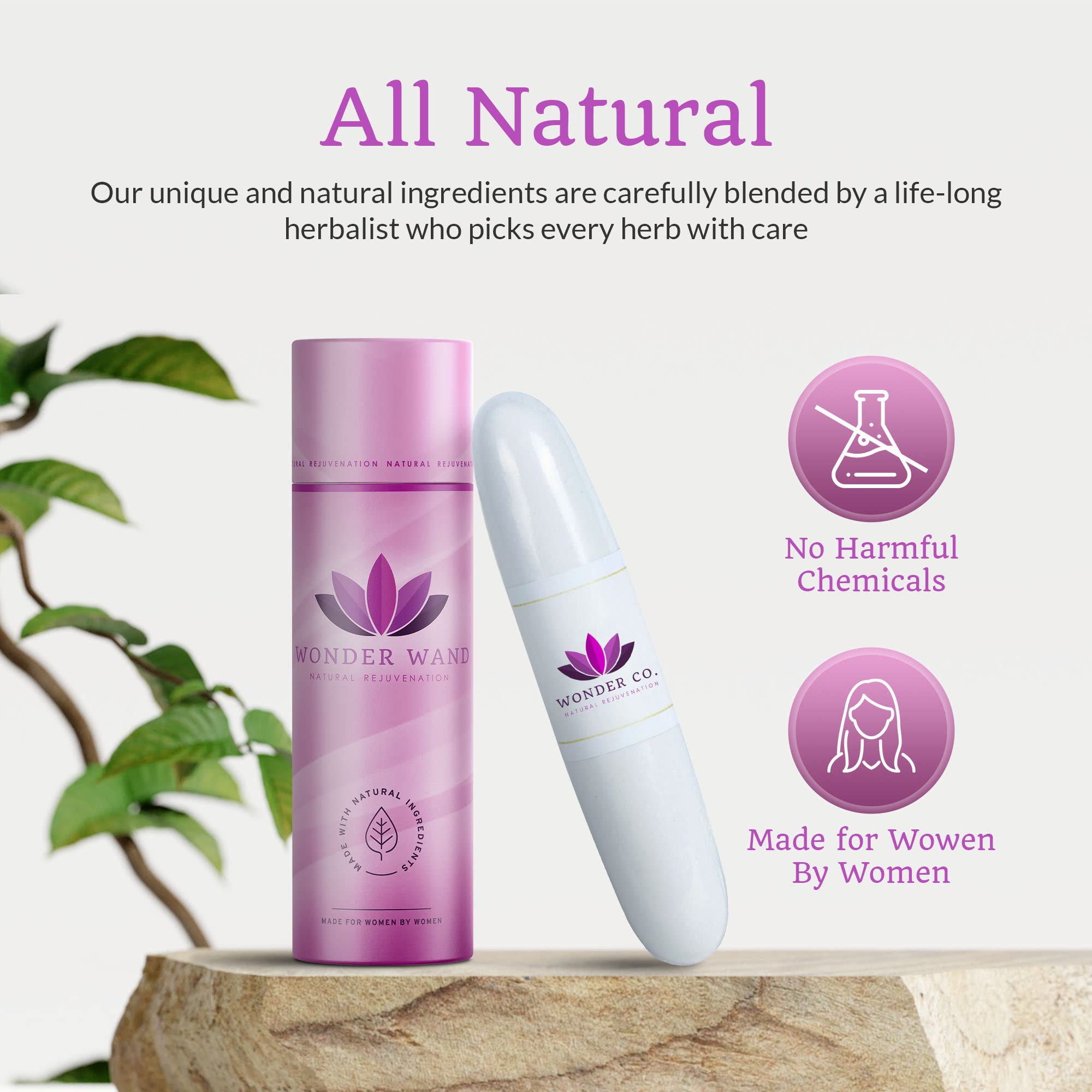 Wonder Co. - Wonder Wand, Upgraded Feminine Care Support, Fast-Acting Wand Essential - AB Mystery