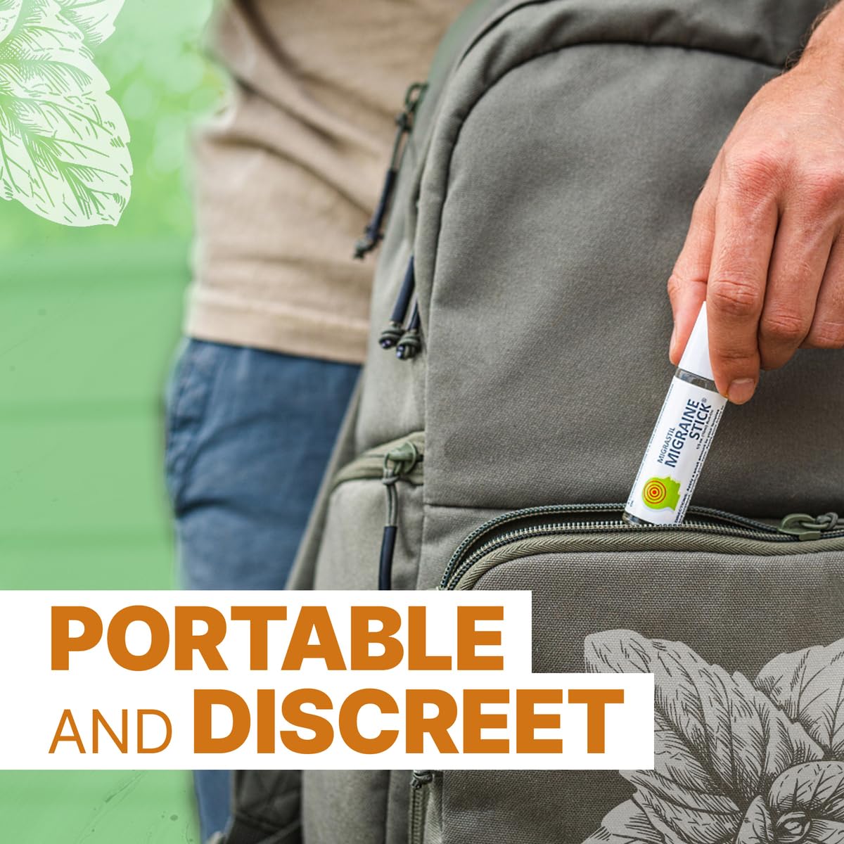 Migrastil Migraine Stick® Rollon - Fast Cooling Comfort for Your Head. Aromatherapy with Peppermint - AB Mystery