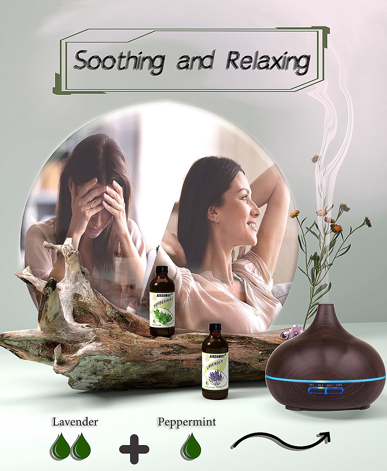 airoomoil Invigorating Peppermint Essential Oil for Showers Skin Use Shampoo Soap Ideal - AB Mystery