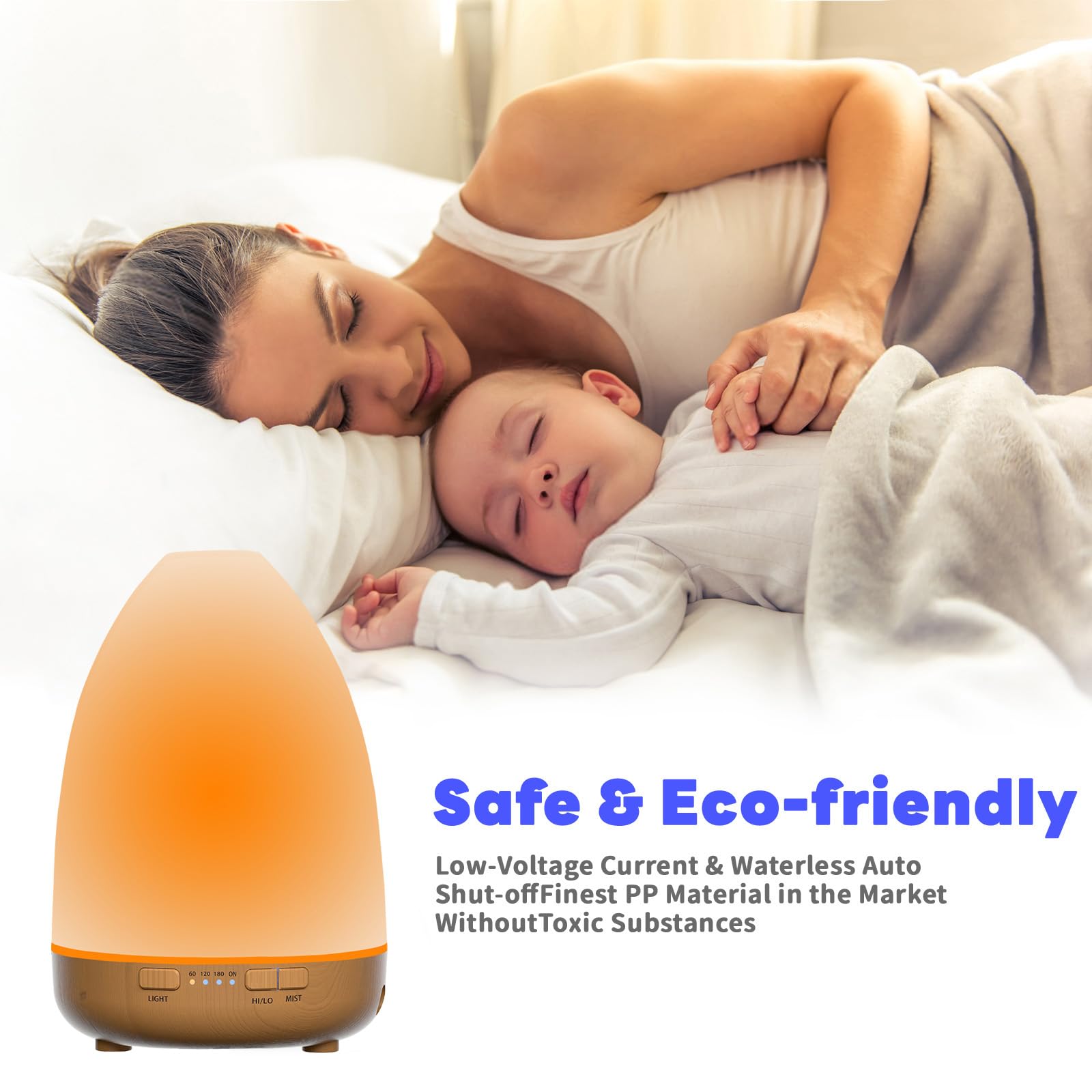 200ml Essential Oil Diffuser, Aromatherapy Diffuser,Enhanced Essential Oil Diffuser, Cool Mist Humidifier - AB Mystery