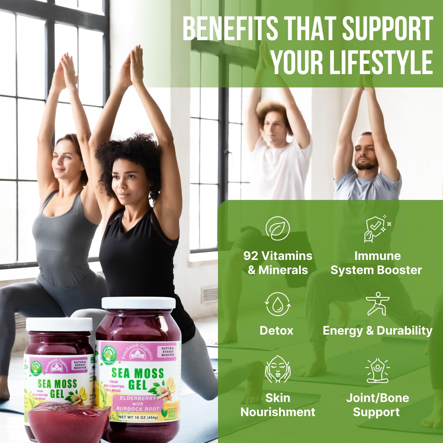 EverSmith Organics - Wildcrafted Irish Sea Moss Gel | Made in USA | Rich in Vitamins - AB Mystery