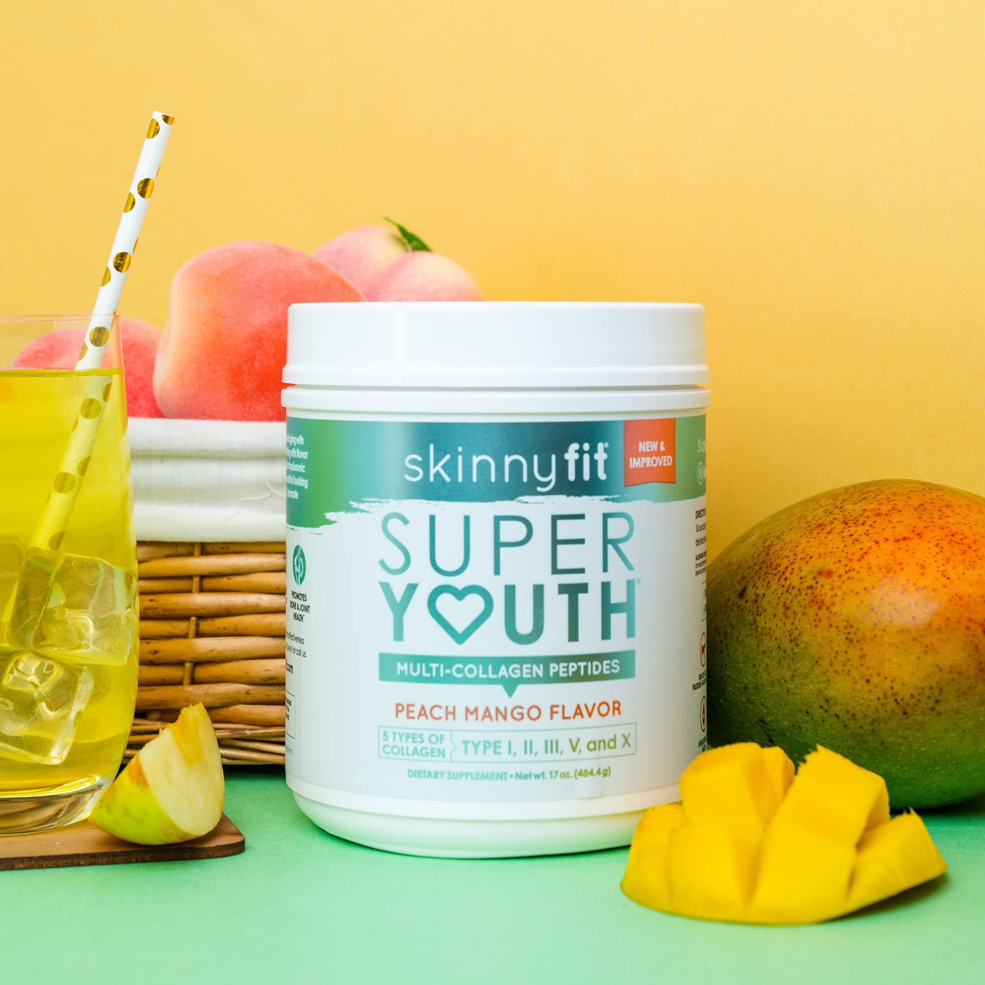 SkinnyFit Super Youth Multi-Collagen Peptides Plus Apple Cider Vinegar, Hyaluronic Acid - AB Mystery