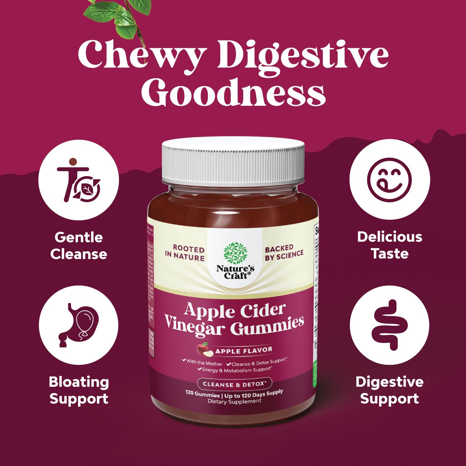 ACV Apple Cider Vinegar Gummies - Natural Energy Supplement ACV with Mother - AB Mystery