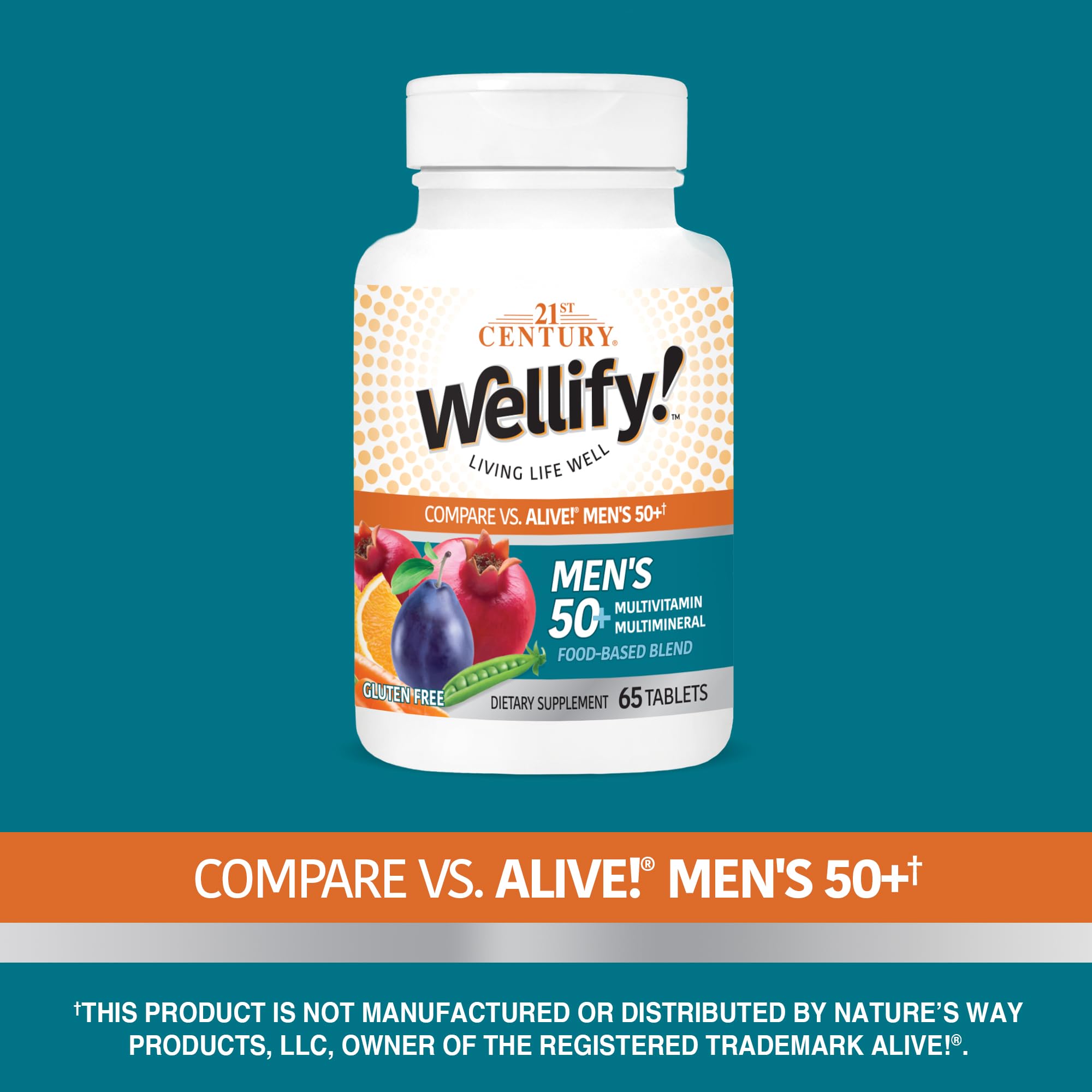 21st Century Wellify Men's 50+ Multivitamins with Minerals, 65Count - AB Mystery