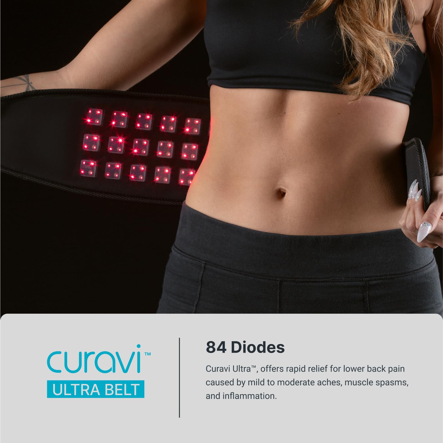 CURAVI Ultra™ Wearable Red Light Therapy Belt for Lower Back Pain Relief - 84 Diodes - Non-Invasive - AB Mystery