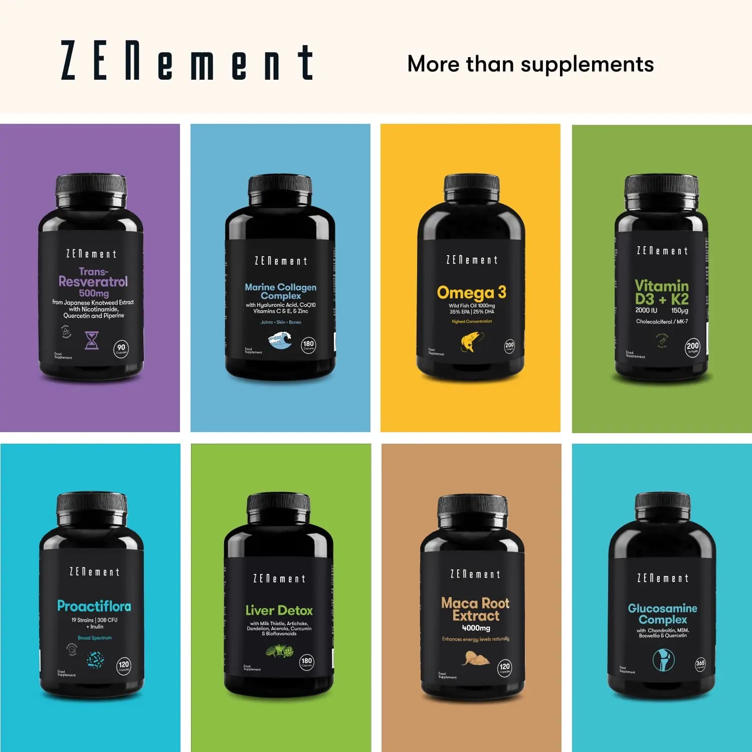 Marine Collagen Complex, with Hyaluronic Acid, CoQ10, Vitamins C & E, & Zinc, 180 Capsules - AB Mystery