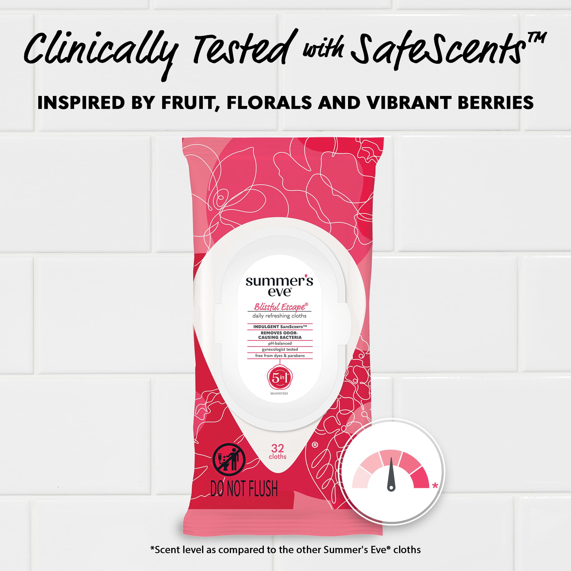 Summer's Eve Blissful Escape Daily Refreshing Feminine Wipes, Removes Odor, pH balanced, 32 Count - AB Mystery