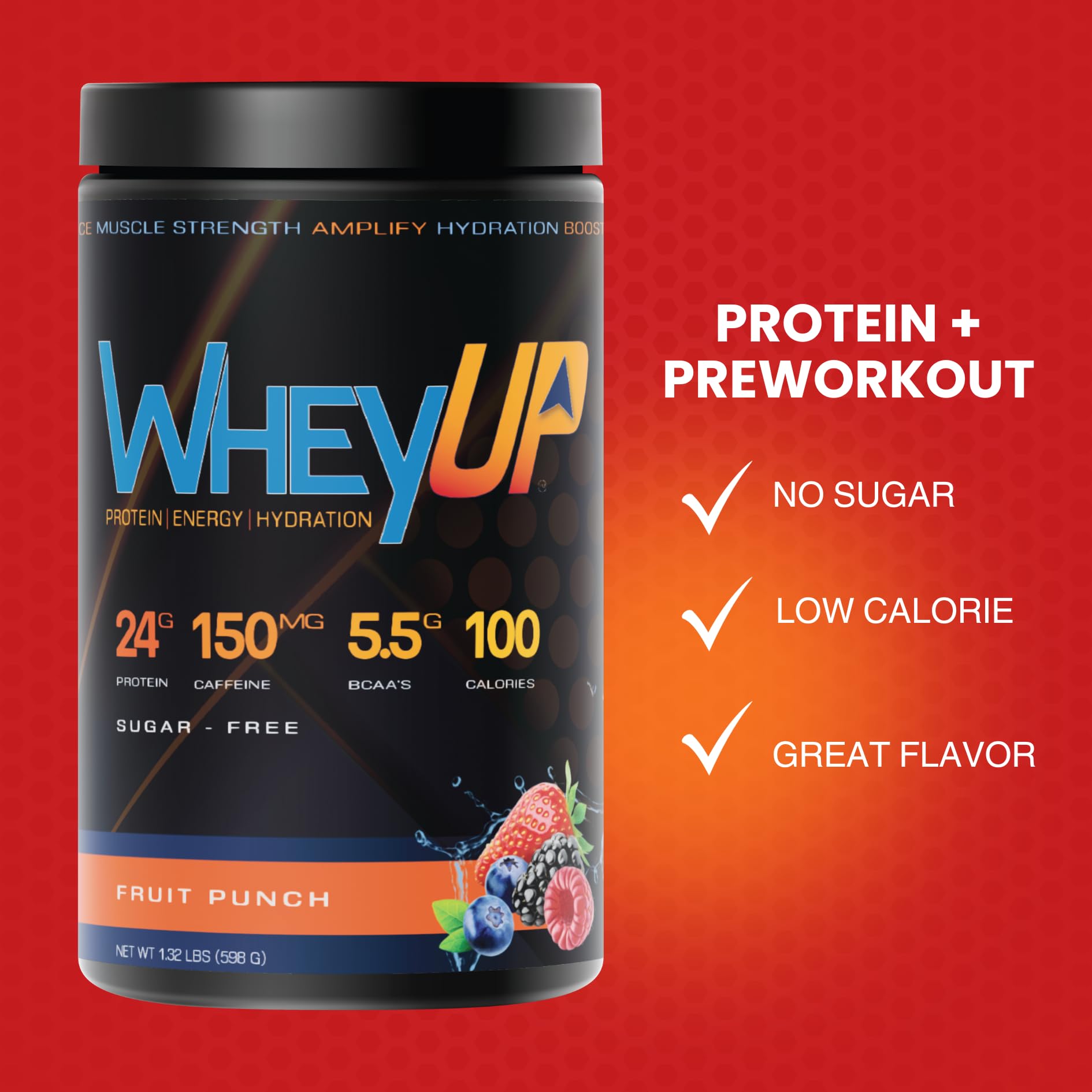 WheyUP Clear Whey Isolate Protein Powder, Blue Raspberry - 150mg Caffeine - 20 Servings - AB Mystery