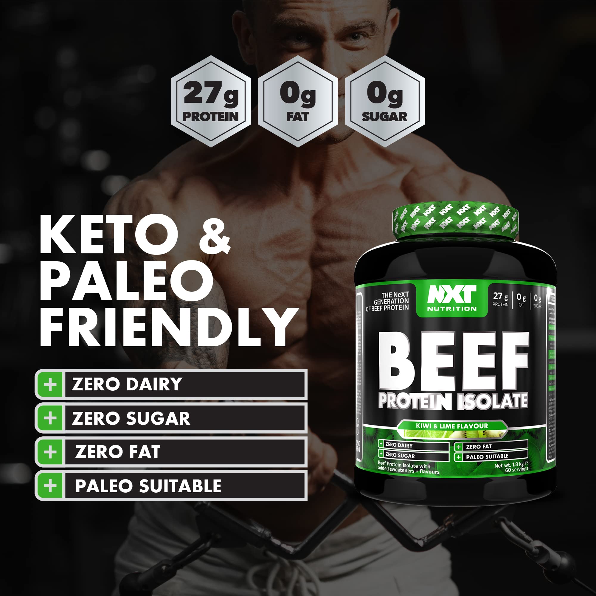 NXT Nutrition Beef Protein Isolate Powder - Protein Powder High in Natural Amino Acids NXT Nutrition