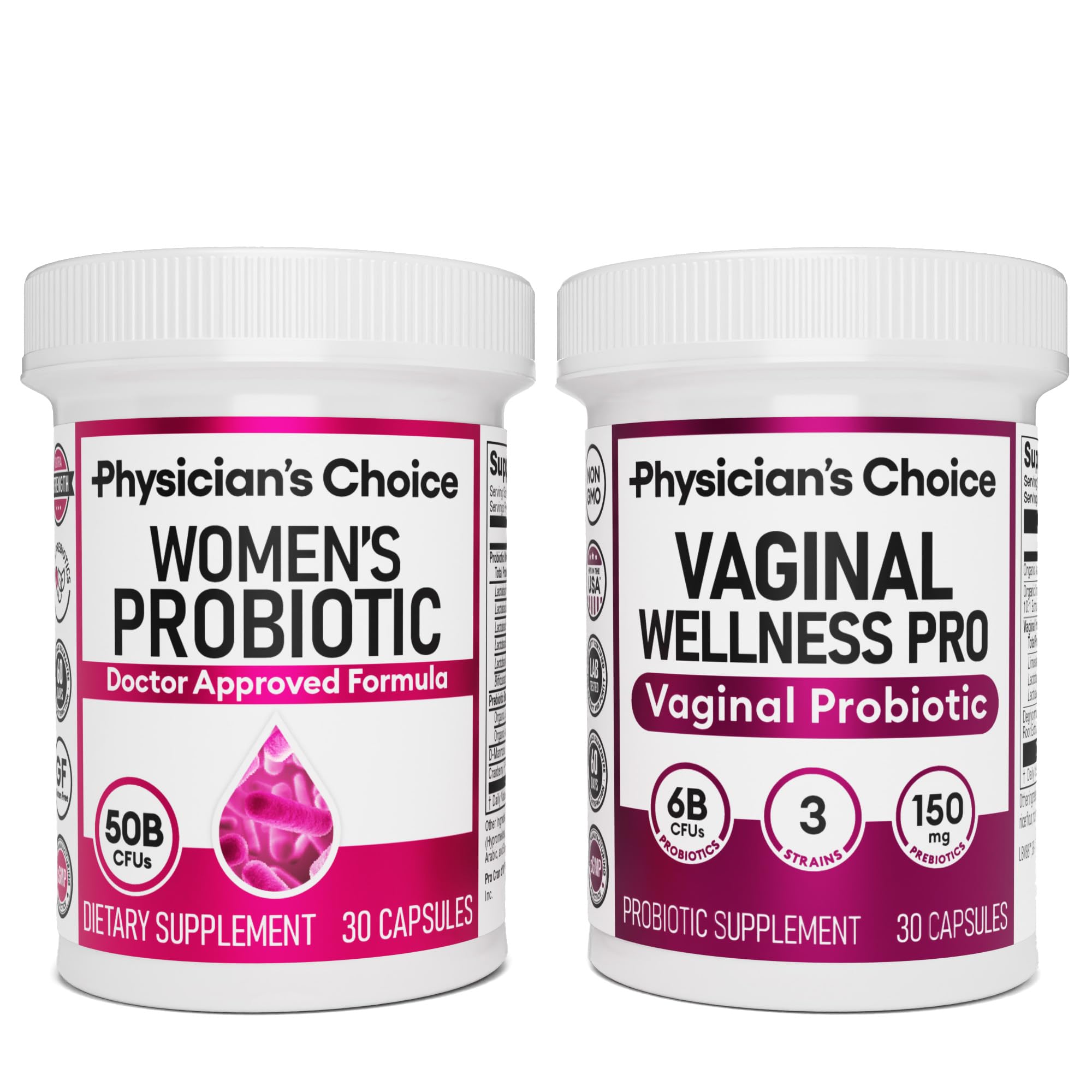 Physician's CHOICE Feminine Power Duo Bundle - Vaginal Probiotic + Womens Probiotic