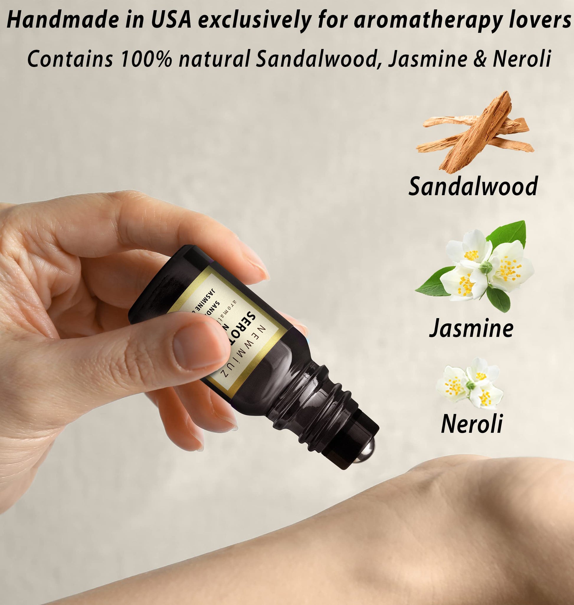 Calm Roll on Essential Oil Stress Relief Sandalwood Jasmine Destress Relaxation Calming Rolle - AB Mystery