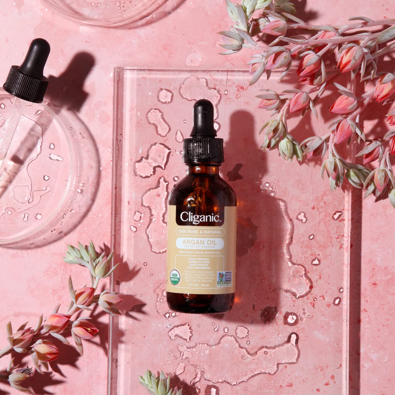 Cliganic USDA Organic Argan Oil, 100% Pure | for Hair, Face & Skin | Natural Cold Pressed Carrier Oil - AB Mystery