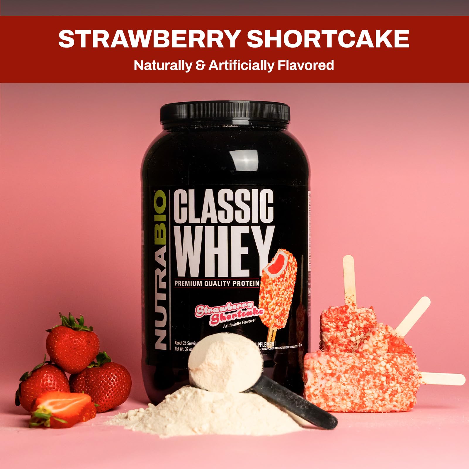 NutraBio Classic Whey Protein Powder - No Fillers, Artificial Colors, Preservatives - AB Mystery