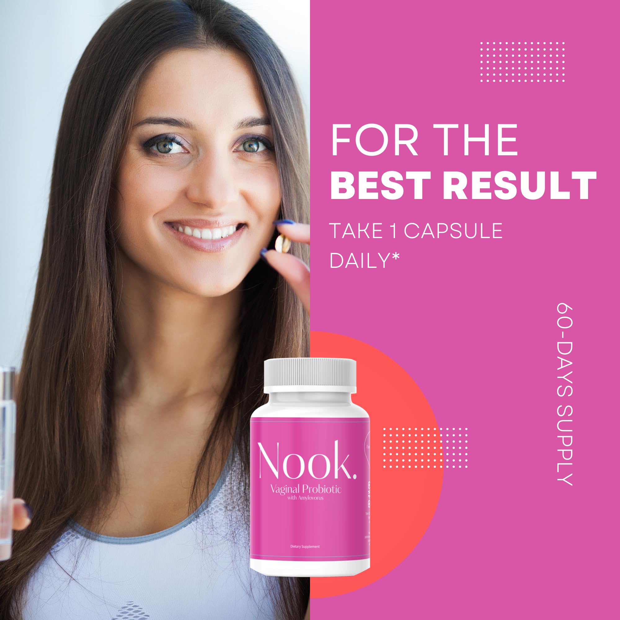 Nook Vaginal Probiotics for Women - pH Balance & Odor Control Feminine Health Supplements - AB Mystery