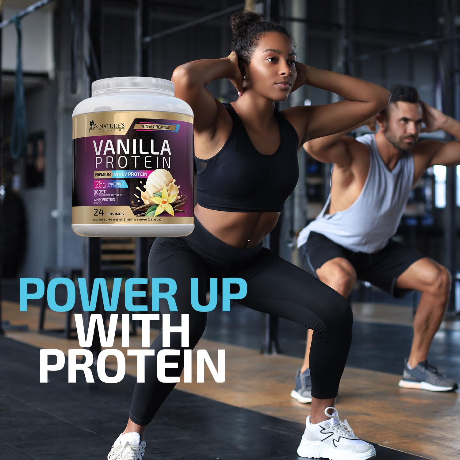 Whey Protein Powder 26g - Vanilla Ice Cream Whey Isolate Protein for Muscle Growth - AB Mystery