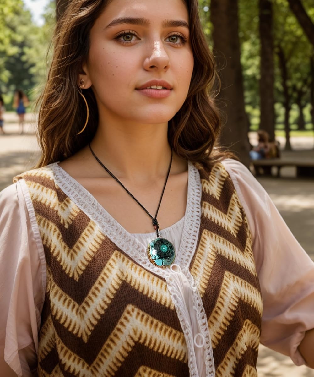 Day Day Up Turquoise Orgonite Pendant Healing Crystal jewelry Orgone Yoga Necklace Reiki Spiritual - AB Mystery