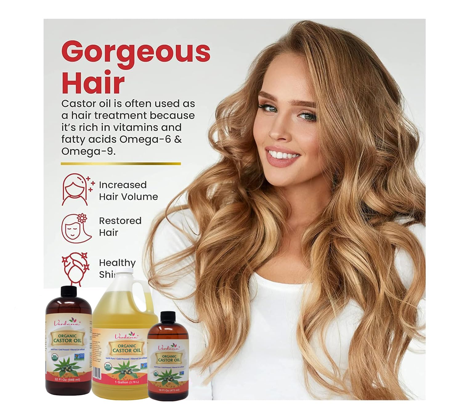 Verdana Organic Castor Oil – USDA Certified Organic – Cold Pressed, Unrefined, 100% Pure and Hexane - AB Mystery