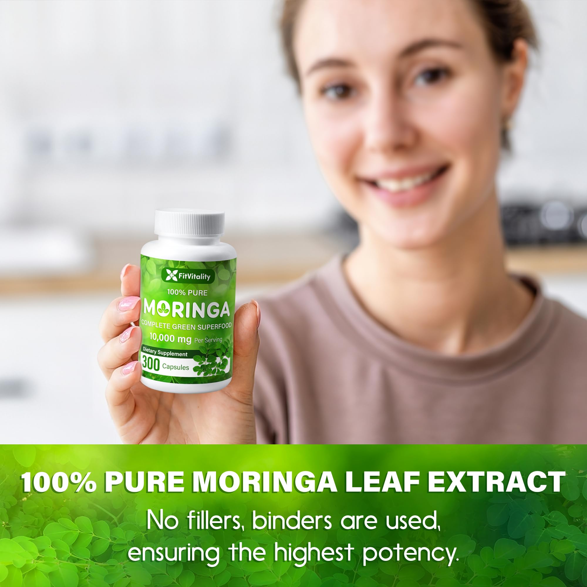 Moringa Capsules| Moringa Oleifera |10,000mg| 300 Capsules| 100% Pure| Non-GMO - AB Mystery