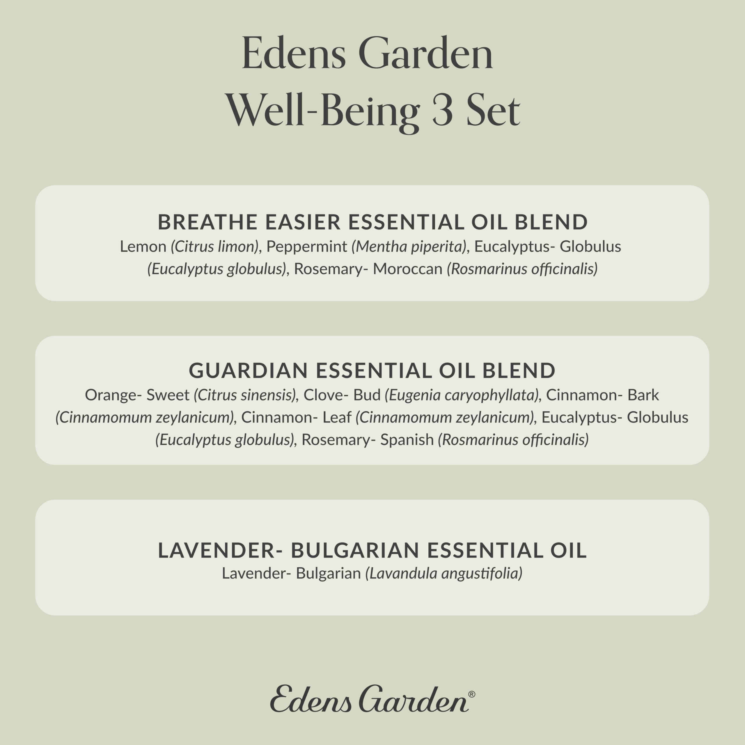 Edens Garden Essential Oil Well-Being Set, 3 Pure Essential Oils for Diffusers for Home - AB Mystery
