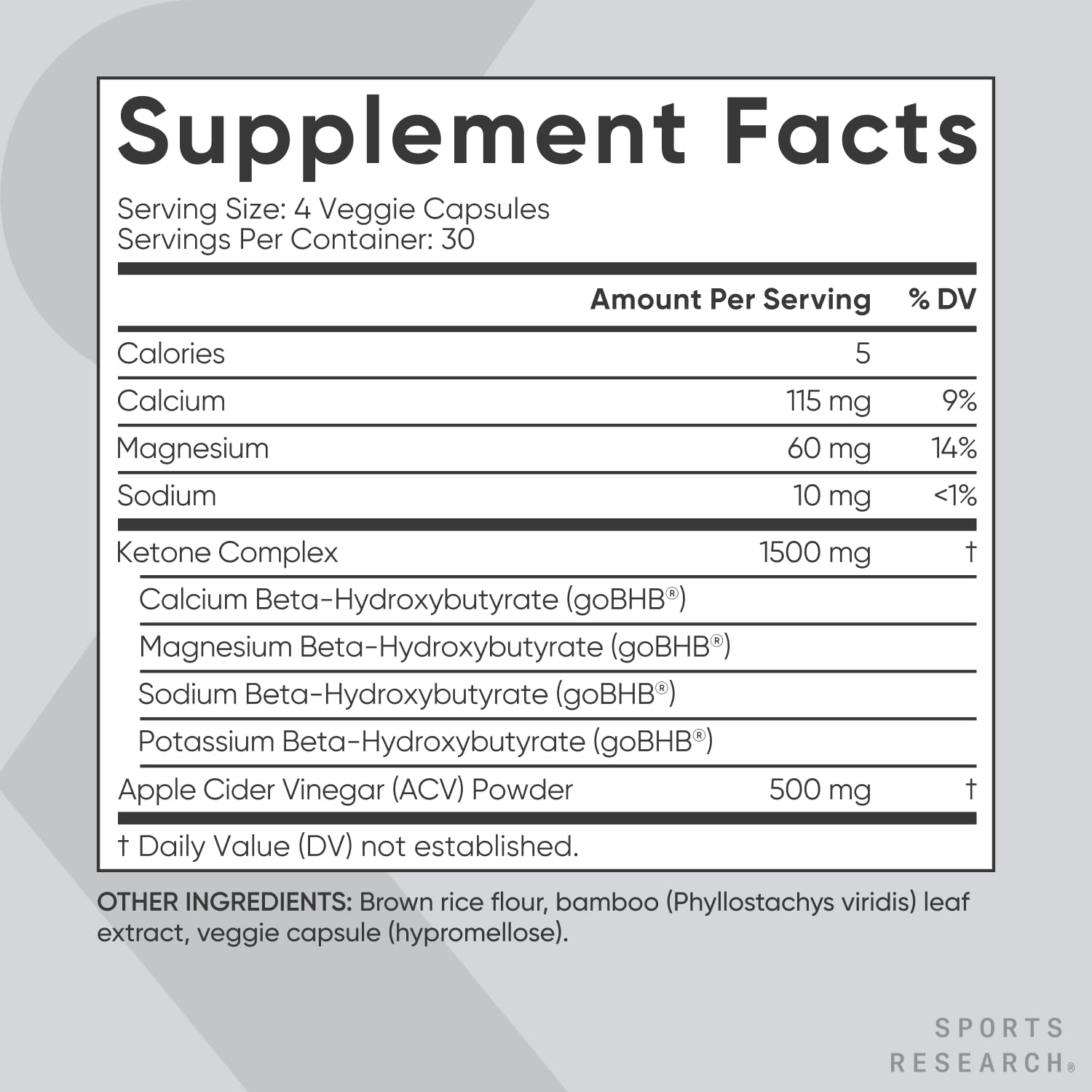Sports Research® Keto ACV Capsules - Diet Kit System with 500mg of Apple Cider Vinegar - AB Mystery