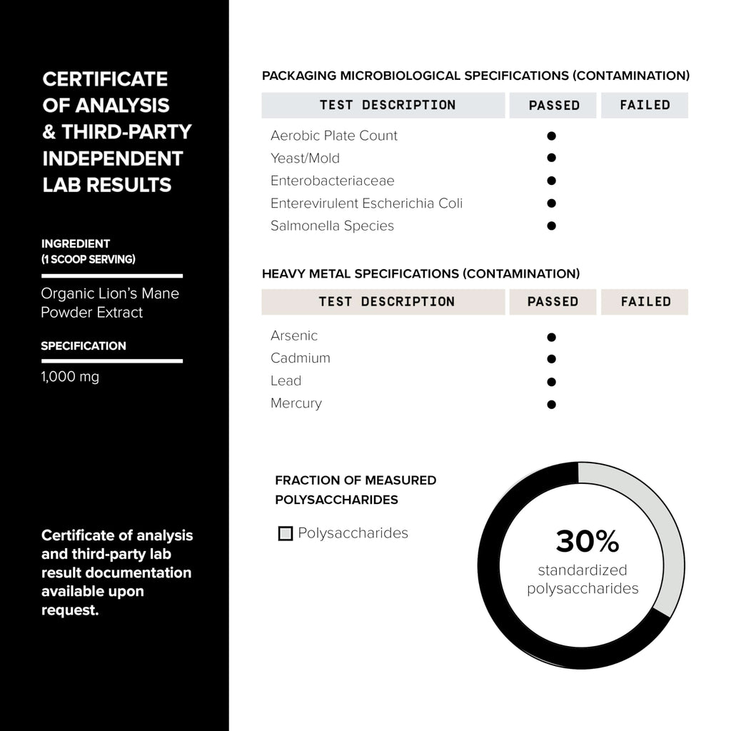 10,000mg 10x Concentrated Ultra High Strength Organic Lions Mane Powder - AB Mystery