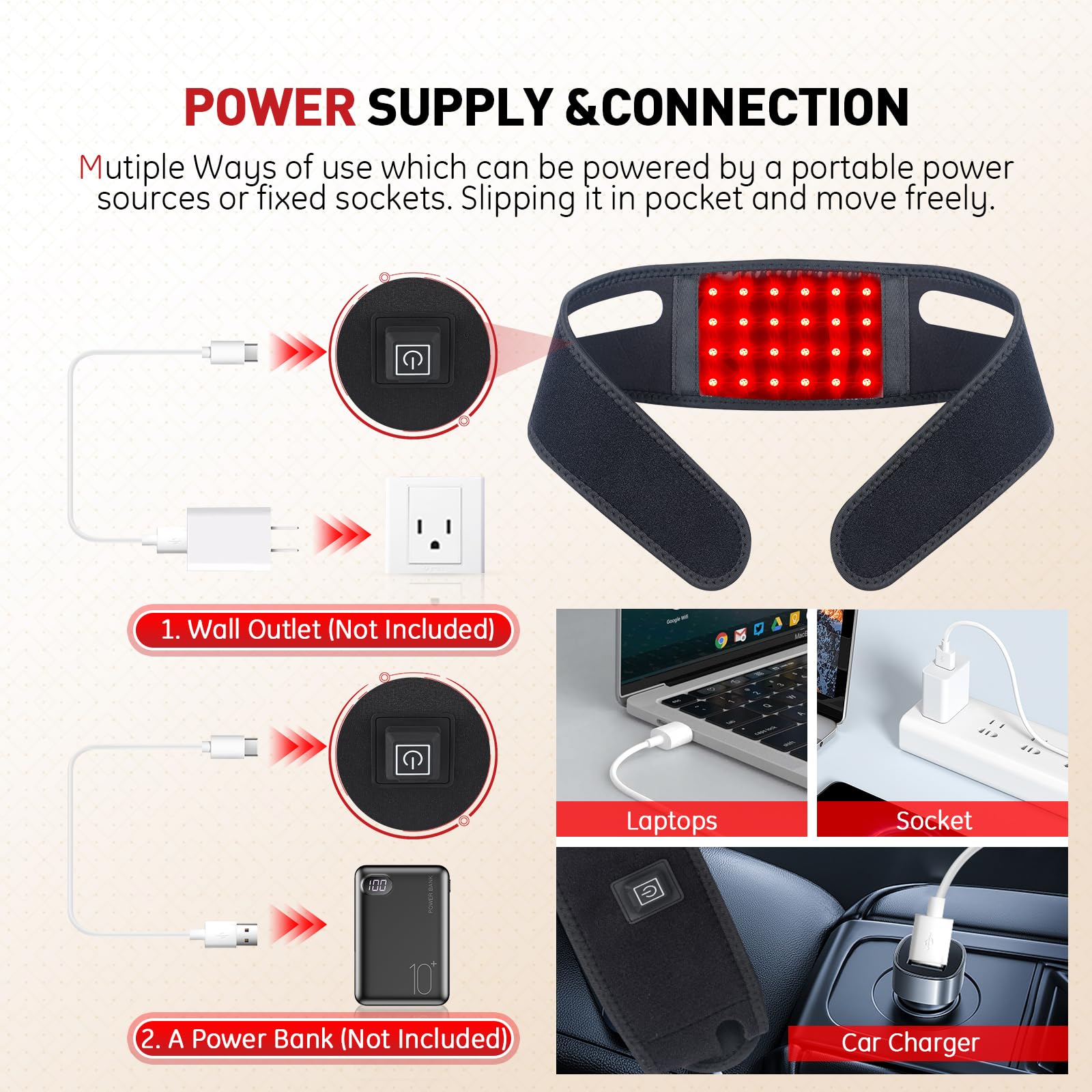 Rikimxin Red Light Therapy for Neck, 660nm Red Light and 850nm Near Infrared Light Therapy Pad - AB Mystery