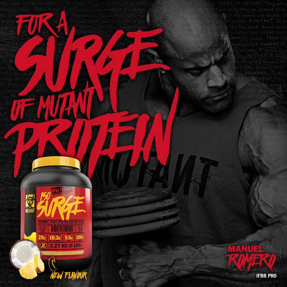 MUTANT ISO Surge – Pure whey Protein Isolate Powder, Low carb, Low Fat, Digestive Enzyme Boosted Mutant