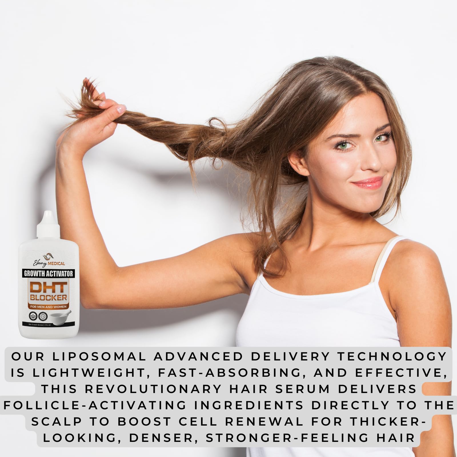 Ebony Medicals DHT Blocker Hair Growth Serum - Hair Loss Supplement, Supports Natural Regrowth - AB Mystery