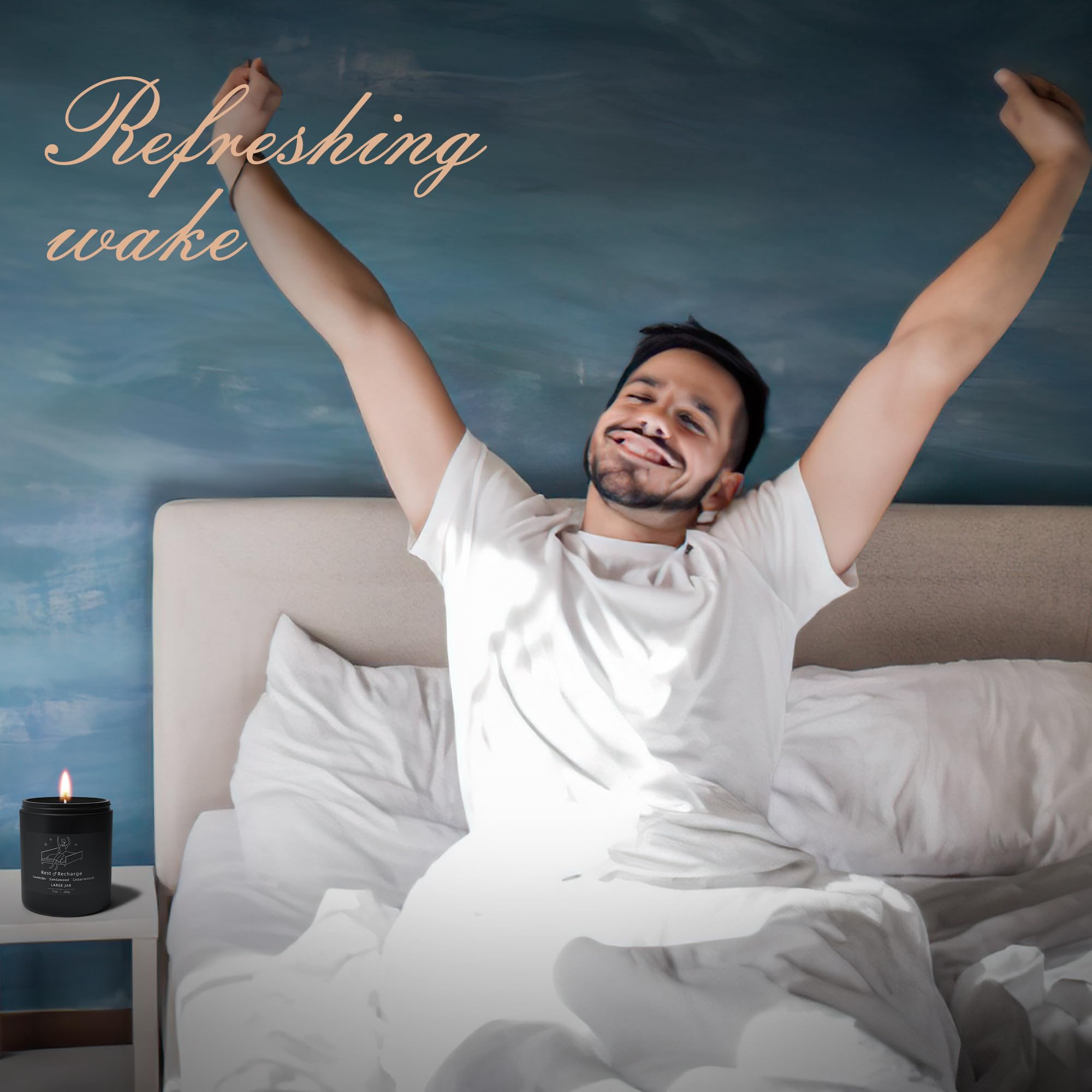 TRINIDa Large Sleep Scented Candles, Black Jar Natural Soy Candles for Home Scented, Candle Gift - AB Mystery