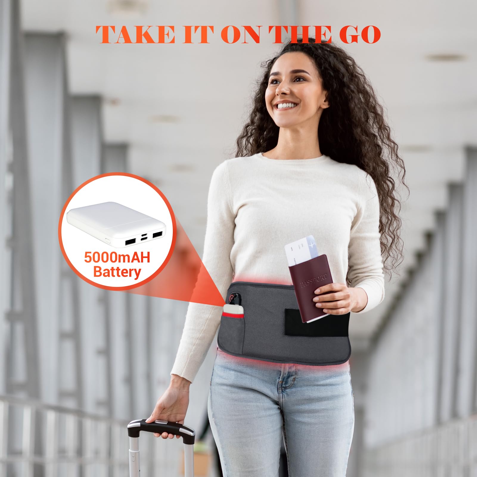 Comfytemp Red Light Therapy Belt, Cordless Infrared Red Light Therapy for Body Device, Wearable Red - AB Mystery