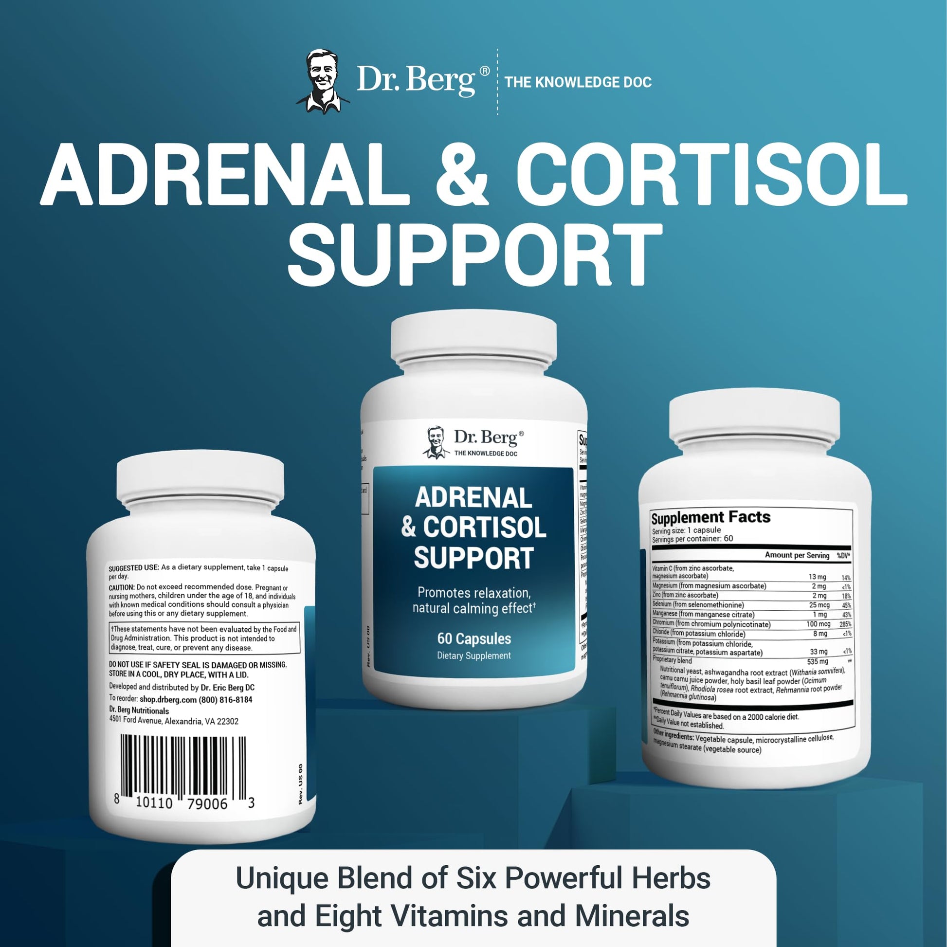 Dr. Berg Adrenal & Cortisol Supplement New Formula - Adrenal Supplement & Cortisol - AB Mystery