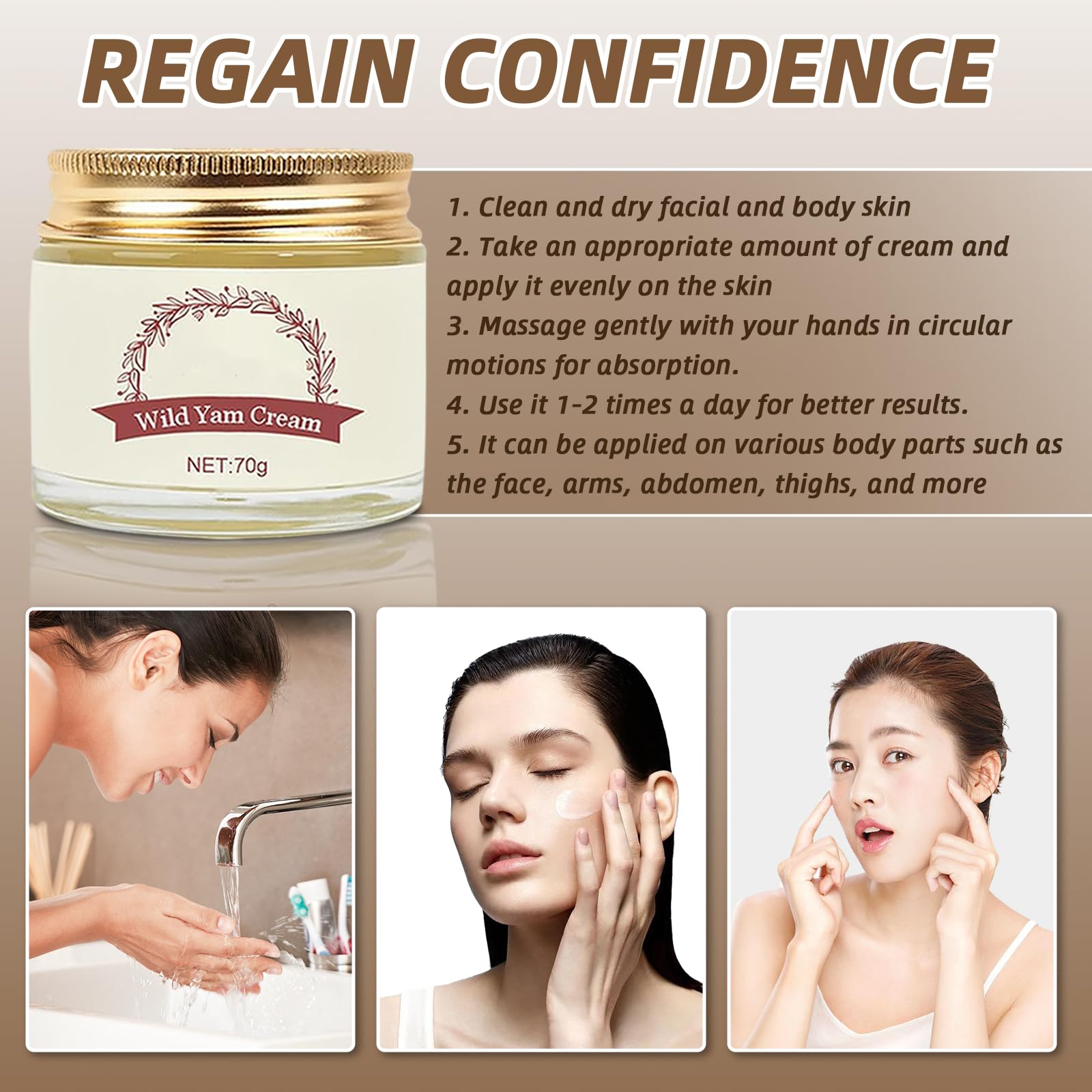 Kverg Wild Yam Cream - Wild Yam Cream Organic for Women, Hormone Balance, Yam Cream - AB Mystery