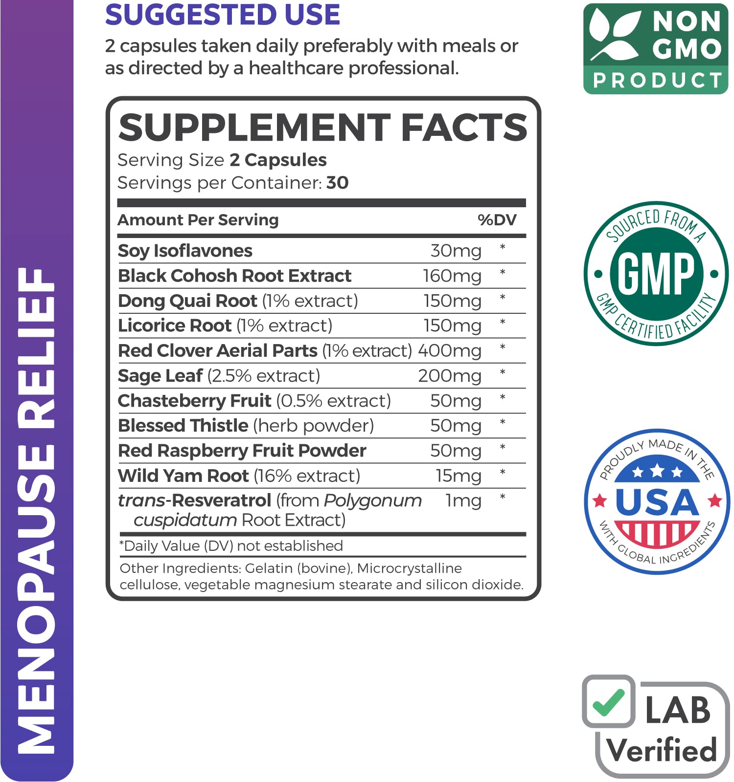 Complete Menopause Relief (Non-GMO) Multi-Symptom Relief From Hot Flashes, Night Sweats, Mood Swings - AB Mystery