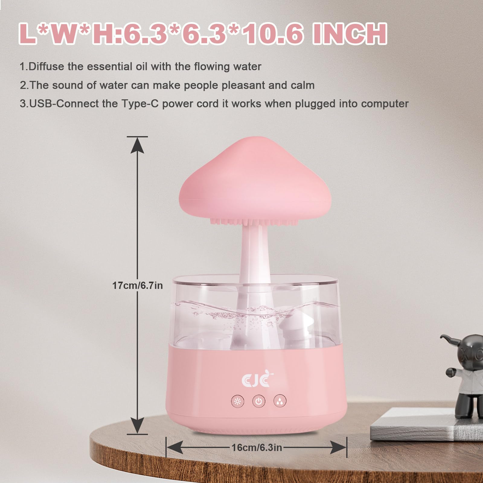 Humidifiers for Bedroom, 7 Color-Changing Led Night Lights, Aromatherapy Essential Oil - AB Mystery