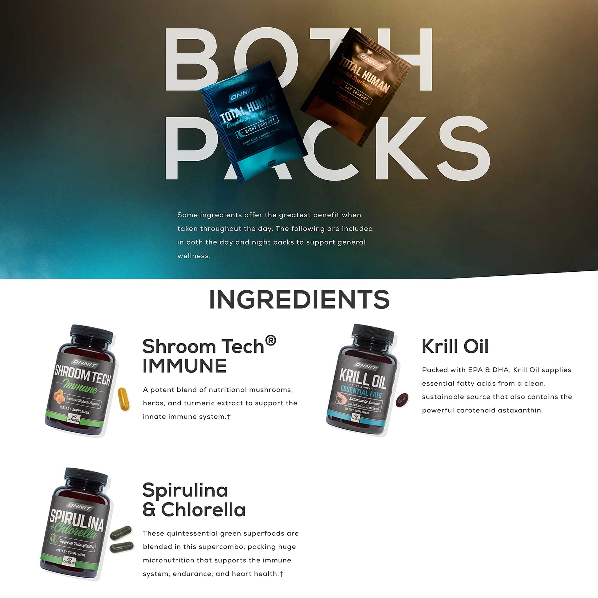 ONNIT Total Human Day and Night Vitamin Packs for Men and Women,Capsule, 30-Day - AB Mystery