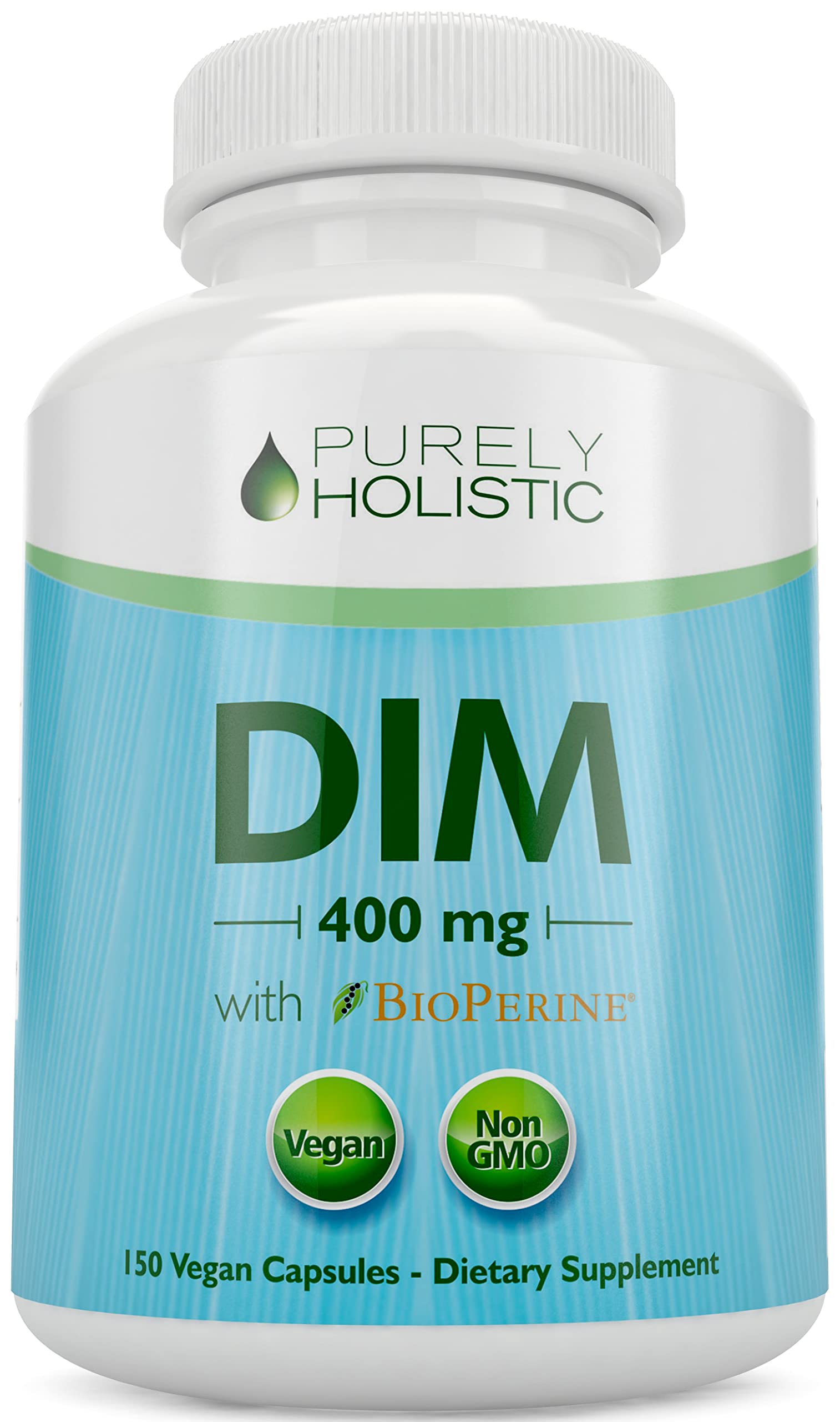 DIM Supplement 400mg Plus Bioperine - 150 Vegan Capsules - 5 Month Supply - Hormone Balance