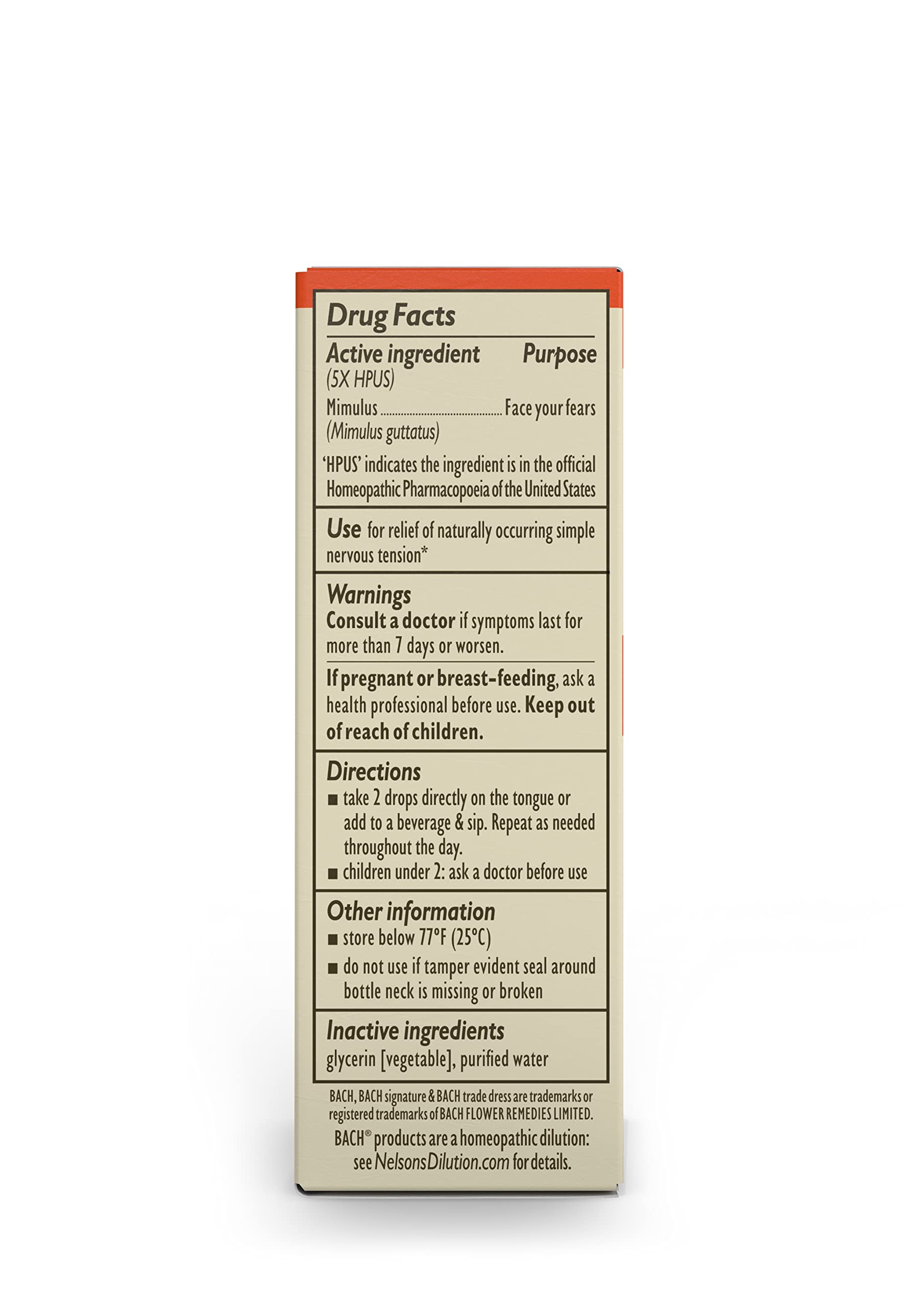 Bach Original Flower Remedies, Mimulus for Facing Fears (Non-Alcohol Formula), Natural Homeopathic - AB Mystery